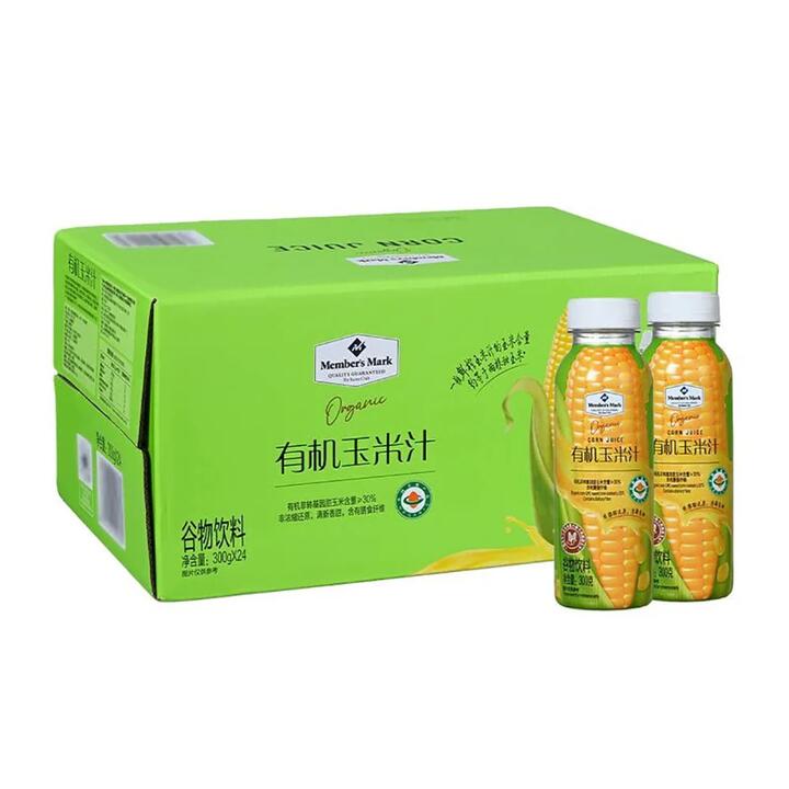 Member's Mark Organic Corn Juice 300g x 24 Bottles – Limited Import - Sweet Corn Drink (Corn Milk)