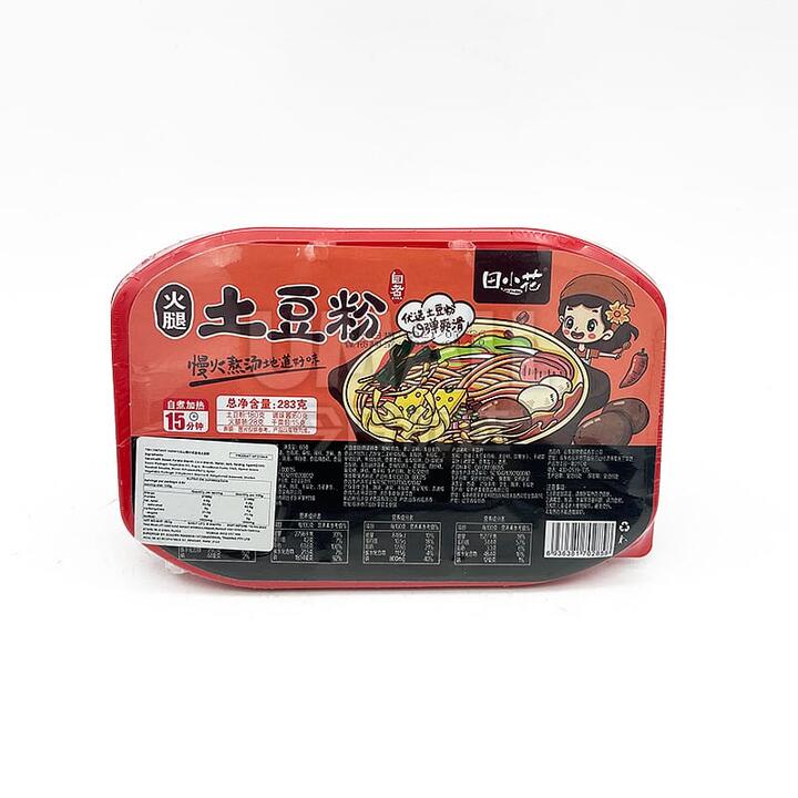 TianXiaoHua Self-Heating Potato Noodles with Ham - 283g