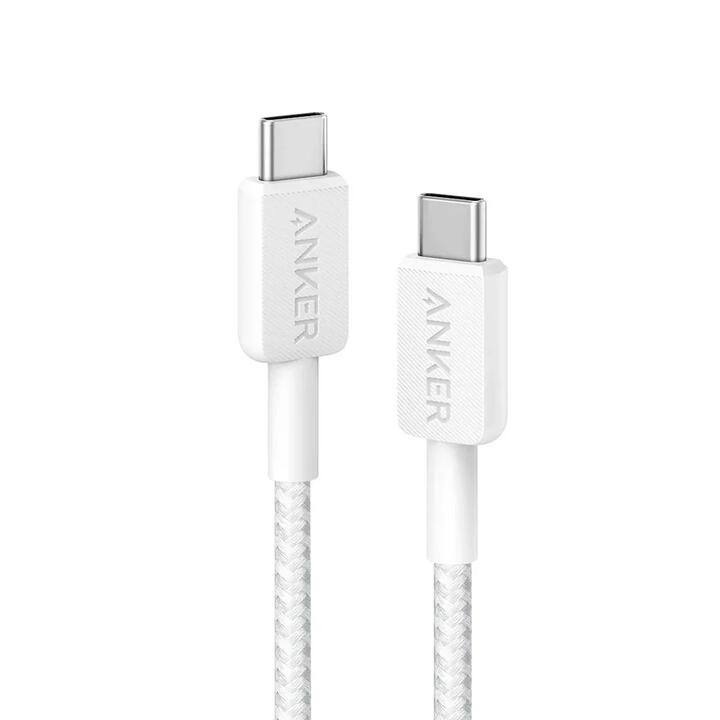 Anker Dual USB-C Fast Charging Cable - White, 0.9m, Compatible with iPhone 15 Series
