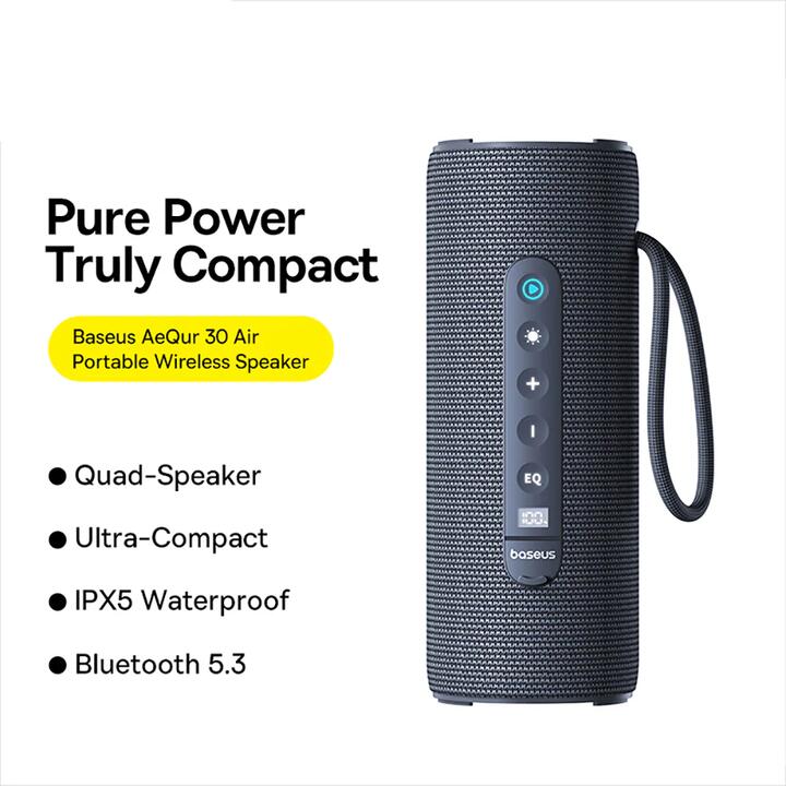 Baseus AeQur 30 Air Portable Wireless Speaker - Cold Mountain Gray