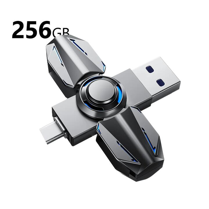 Movespeed Solid State USB Flash Drive 256GB - Pearl Nickel + Blue