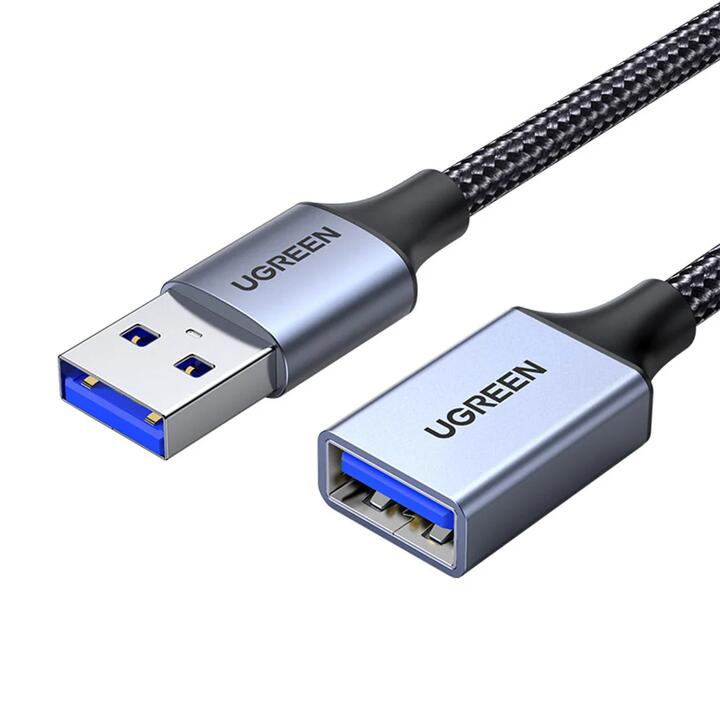 Ugreen USB 3.0 A Male to A Female Aluminum Extension Cable 1m - Black