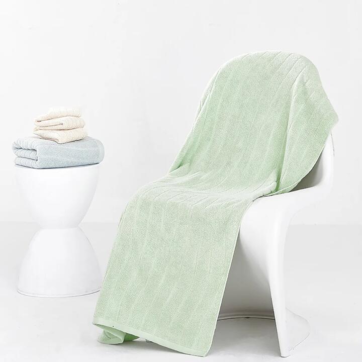 Sanli Cotton Ripple Bath Towel - Soft Green, 70x140cm