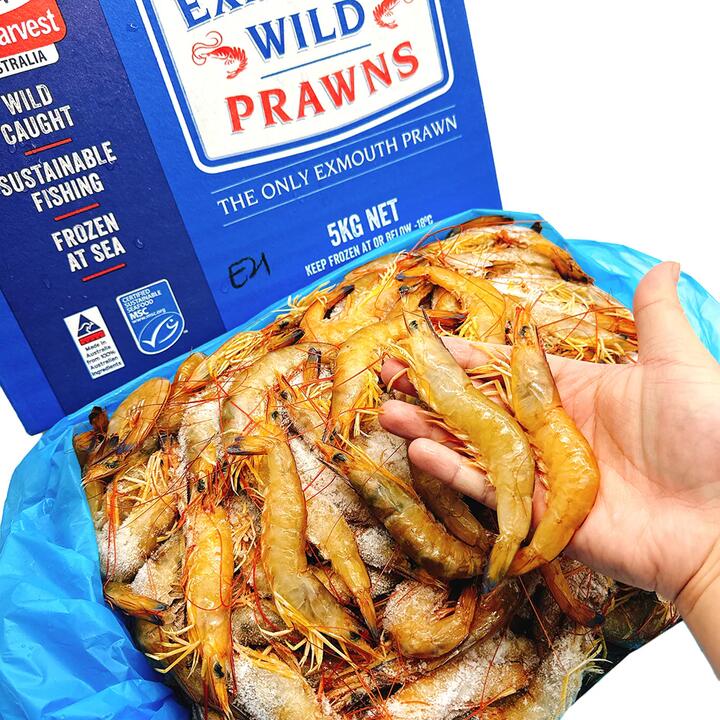 Exmouth Wild Caught Prawns U21/30 - 5kg
