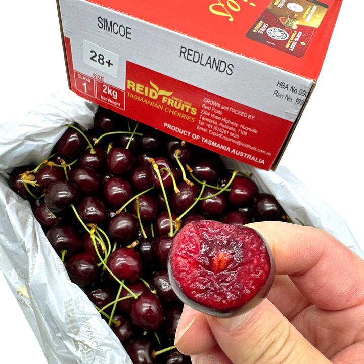 Reid Fruits Tasmanian Cherries Gift Box 28mm+ - 2kg