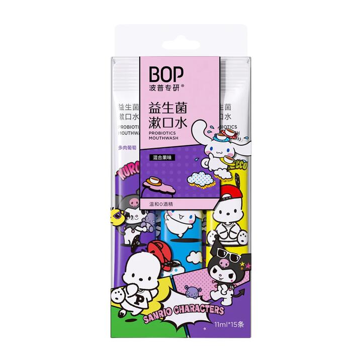 BOP x Sanrio Probiotics Mouthwash Mixed Fruit Flavor - 15 Sachets