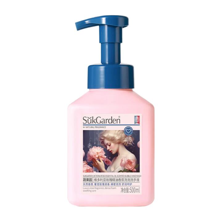 SukGarden Victoria Rose Essential Oil Scented Bubble Hand Wash - 500ml