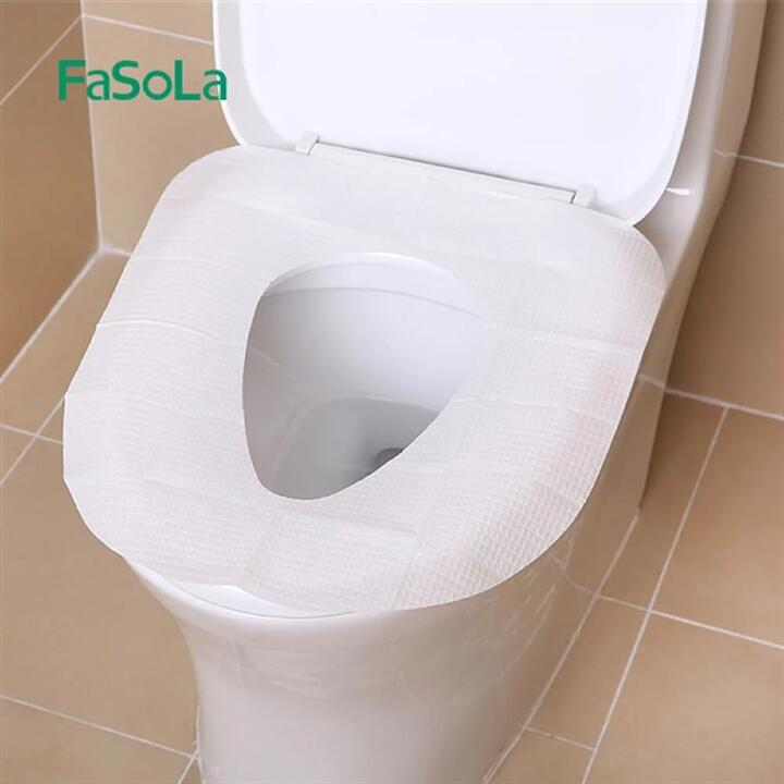 FaSoLa Disposable Toilet Seat Covers - White, 39x45cm, 10 Pieces X3