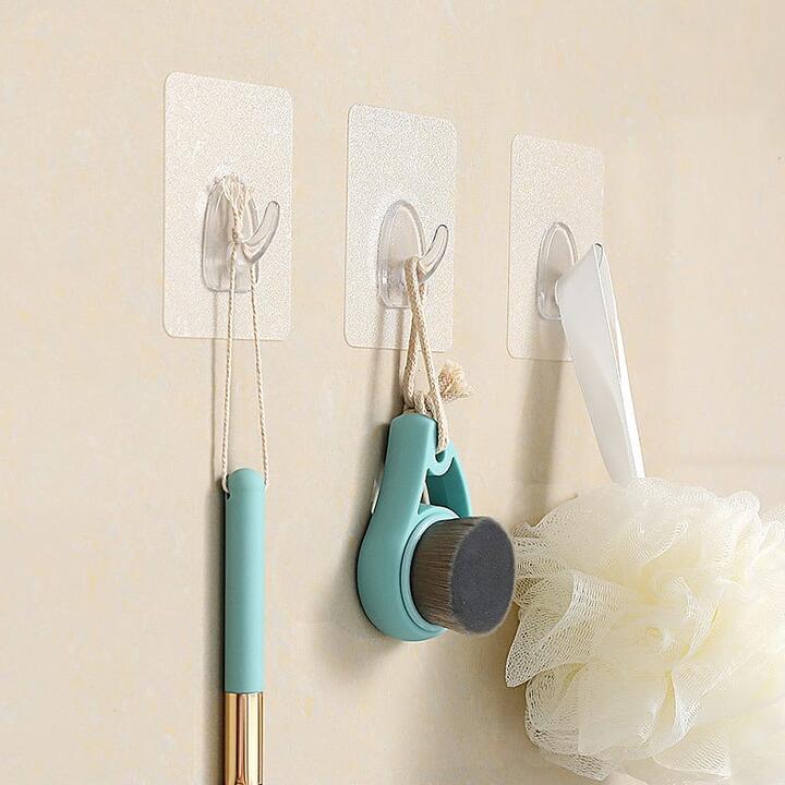FaSoLa No-Drill Adhesive Hooks - Round, 6.5cm Diameter, 3 Pieces, 3kg Capacity X3