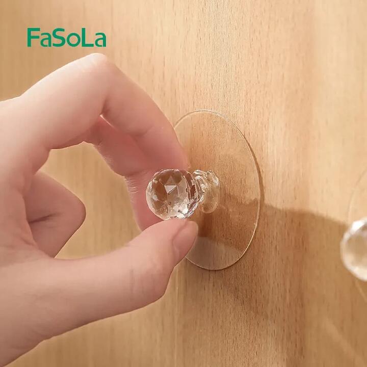 FaSoLa Multi-Functional Transparent Suction Cup Handles - 2 Pieces X2