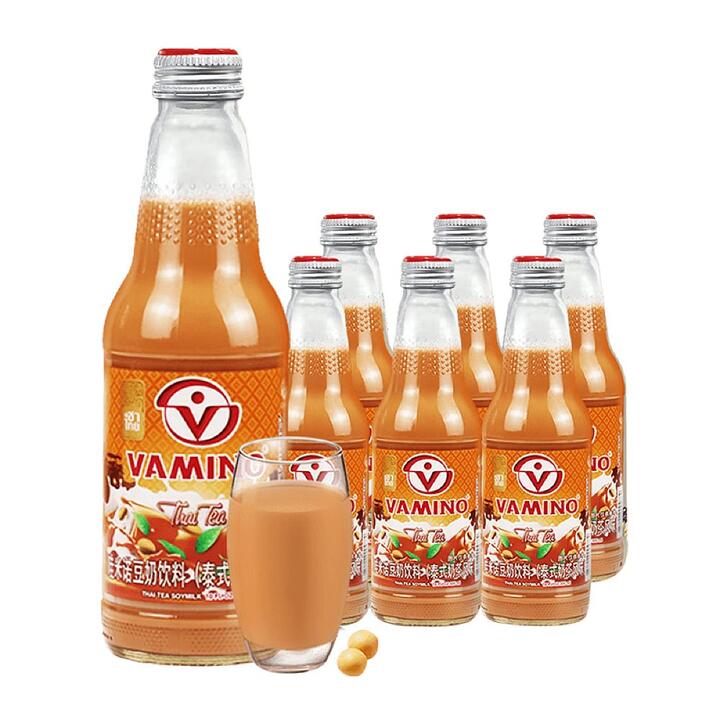 Vamino Thai Tea Flavored Soy Milk - 300ml, 6 Pack