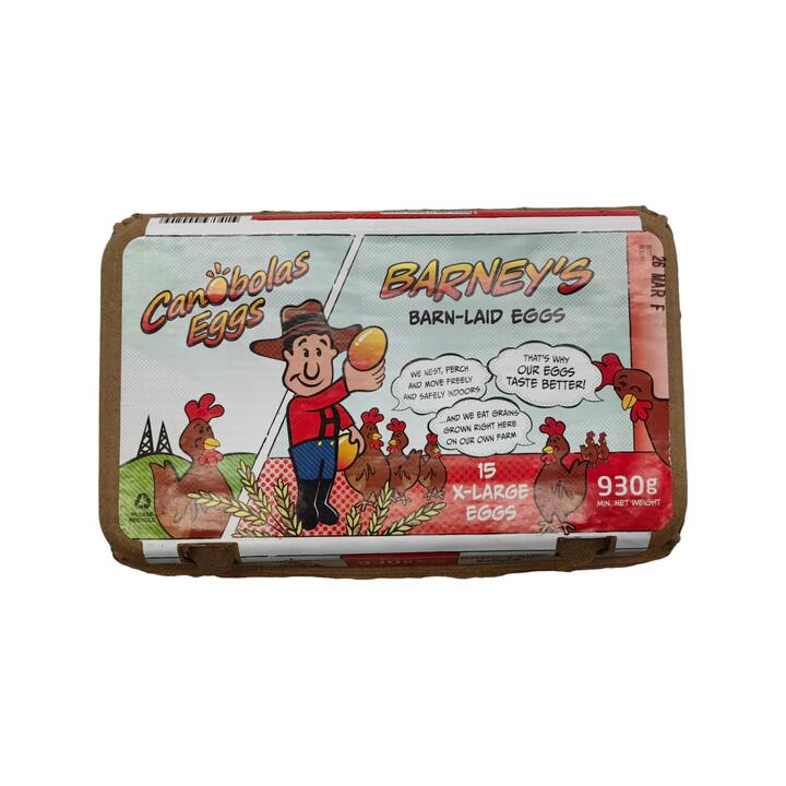 Canobolas Barn-Laid X-Large Eggs - 15 Pieces, 930g
