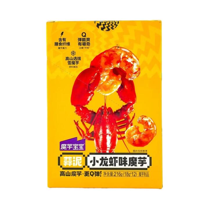 Konjac Baby Garlic Flavored Crayfish Konjac - 12 Packs, 216g