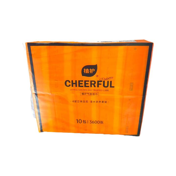 ZhiHu Cheerful 4-Ply Embossed Facial Tissues - 90 Sheets x 10 Packs