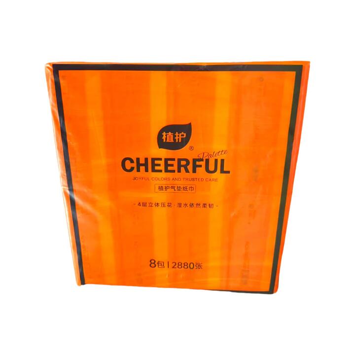 Zhihu Cheerful Palette 4-Ply Embossed Facial Tissues, 90 Sheets x 8 Packs