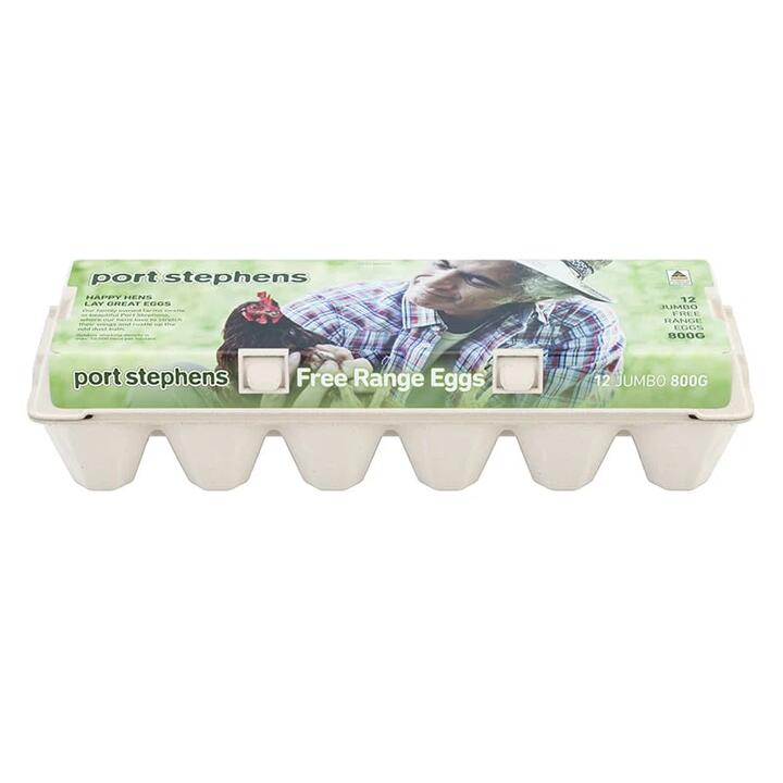 Port Stephens Jumbo Free-Range Chicken Eggs, 12pcs, 800g