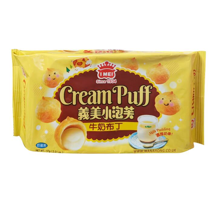 YiMei Cream Puffs with Milk Pudding Flavour 57g