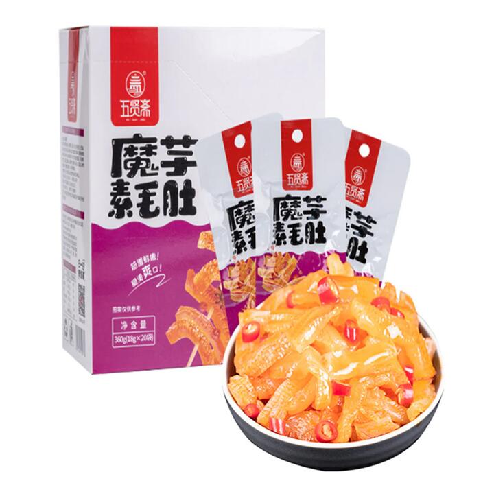 Wuxianzai Spicy and Sour Konjac Tripe Snacks - 18g x 20 Packs