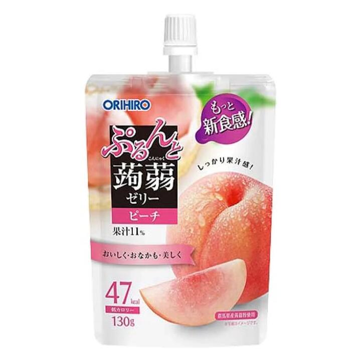 Oirhiro Konjac Jelly with 47 Calories, White Peach Flavour, New Upgraded Packaging, 130g