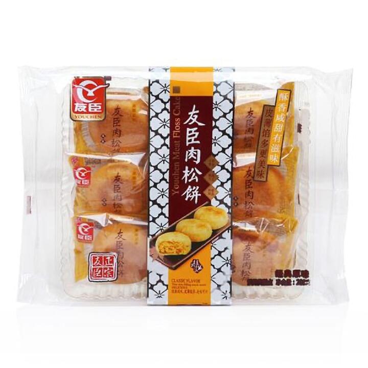 Youchen Original Flavour Pork Floss Biscuits, Bagged, 6pcs, 208g