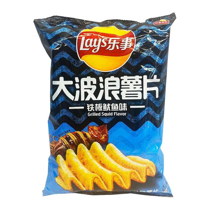 Lay's Wavy Potato Chips, Iron Plate Squid Flavour, 70g