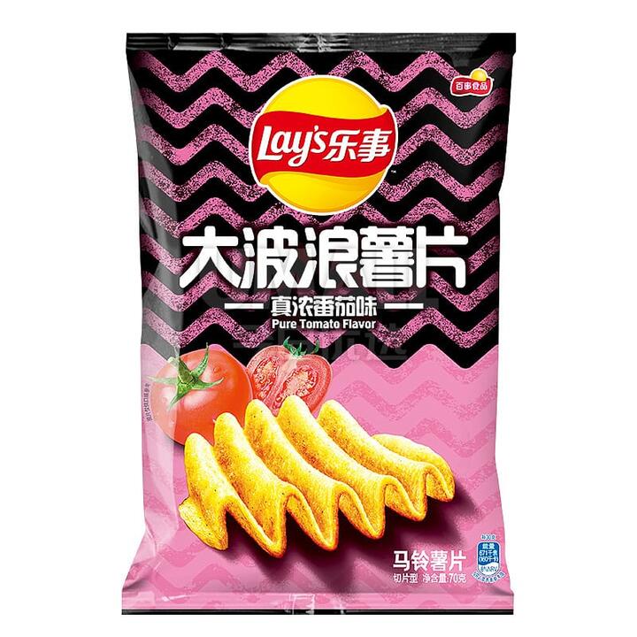 Lay's Wavy Potato Chips, Rich Tomato Flavor, 70g
