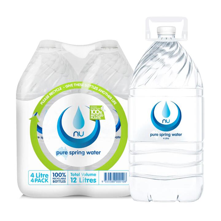 Nu Pure Spring Water - 4L x 4 Bottles