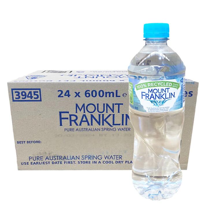 Mount Franklin Mineral Water 600ml, 24 Bottles per Case
