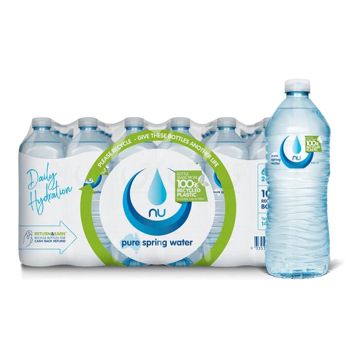 Nu Pure Mineral Water 600ml, 24 Bottles