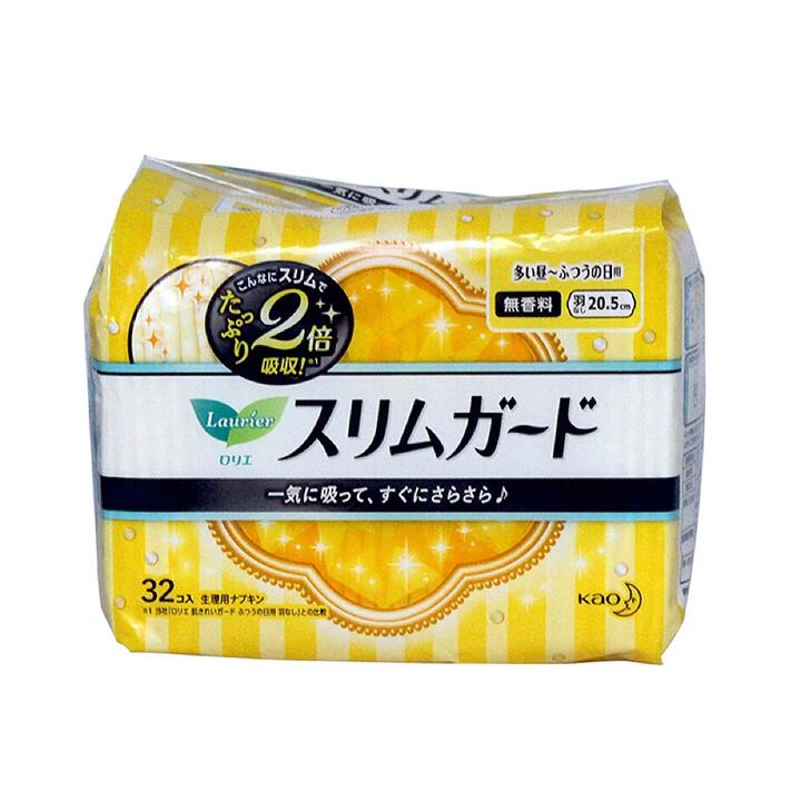 Kao Laurier Zero Touch Daily Sanitary Pads, 20.5cm, Pack of 32