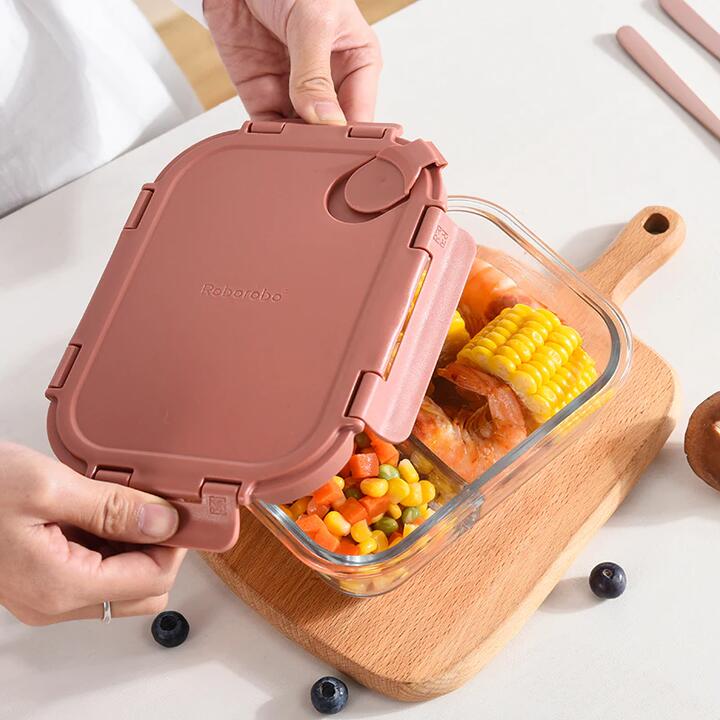 ROBO Klark Heat-Resistant Glass Food Storage Container in Finnish Red