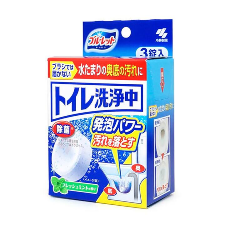 Kobayashi Pharmaceutical Toilet Cleaning and Deodorizing Antibacterial Effervescent Tablets, Pack of 3, 92g