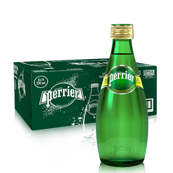 Perrier Sparkling Natural Mineral Water - 330ml x 24 Bottles