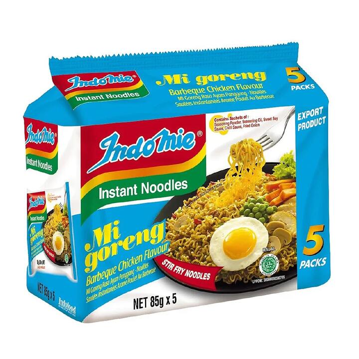 Indomie Mi Goreng Barbeque Chicken Flavour Instant Noodles - 85g x 5 Packs