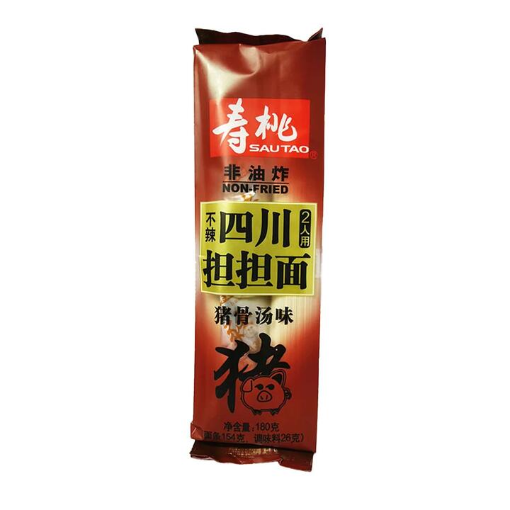Sau Tao Sichuan Dan Dan Noodles - Premium Pork Bone Soup Flavor, Non-Fried, 2 Servings - 160g