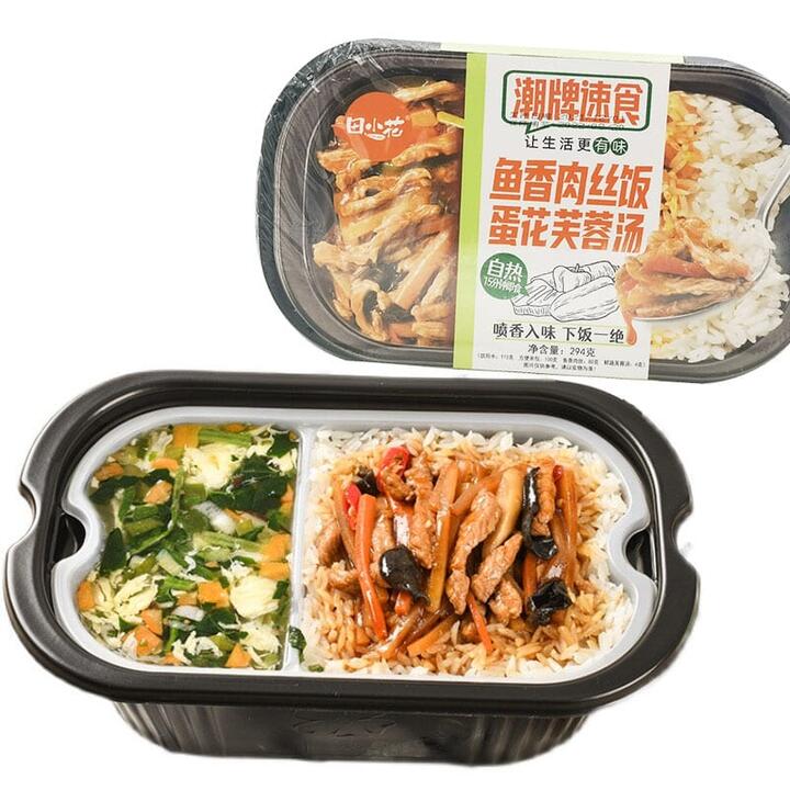 Tian Xiaohua Self-Heating Rice Meal - Shredded Pork in Garlic Sauce with Egg Flower Soup - 294g