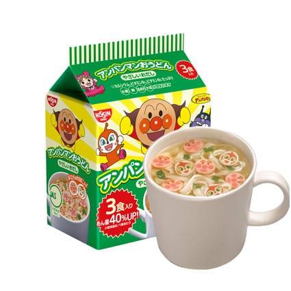 Nissin Anpanman Udon Noodles - Light Salt Flavor, 3 Servings, 90g