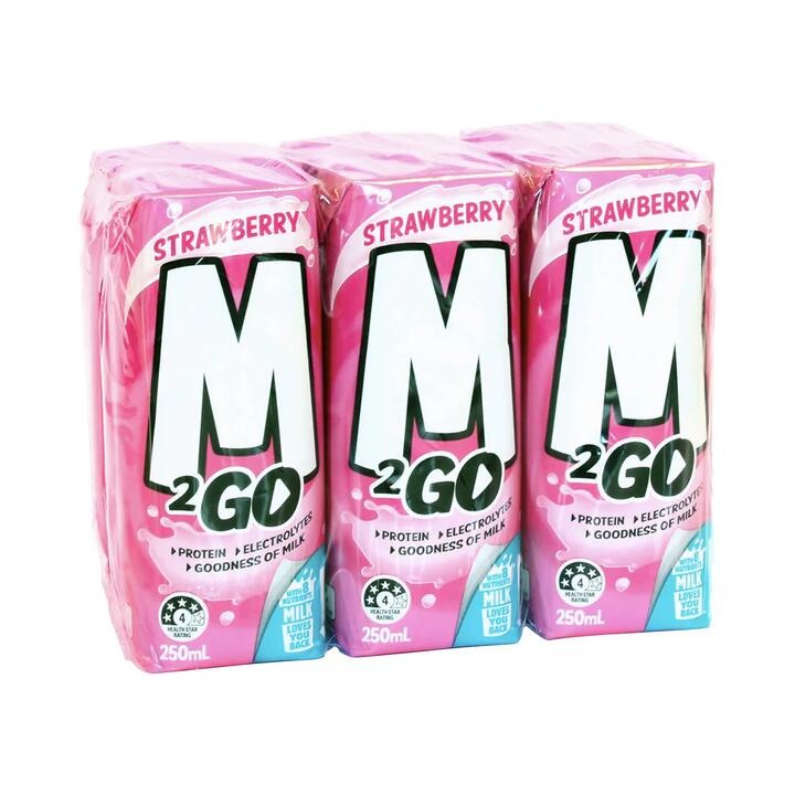 M2GO Strawberry UHT Milk - 6x250mL