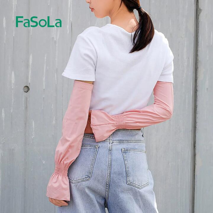 FaSoLa UPF50+ Sun Protection Sleeves - Pink, 47cm, 1 Pair