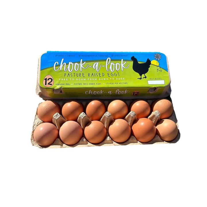 Chook-a-look Pasture Raised Eggs - 12 Pieces, 700g
