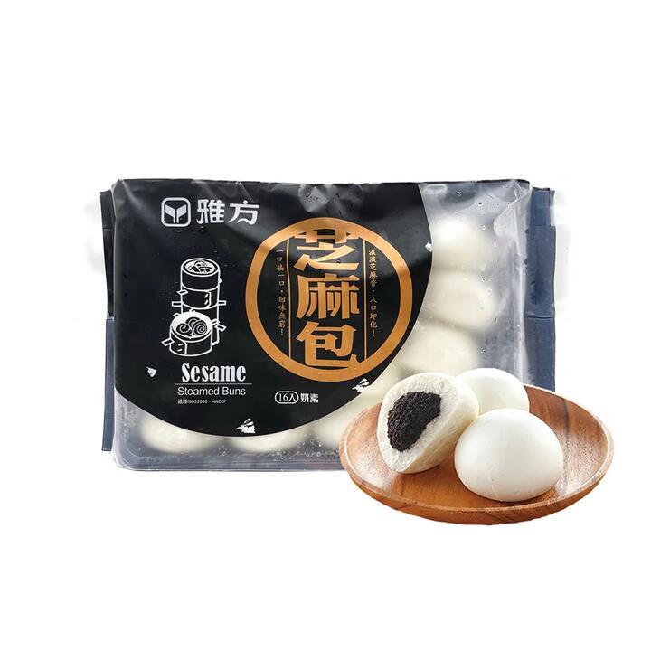 Yafang Frozen Sesame Steamed Buns - 16 Pieces, 400g