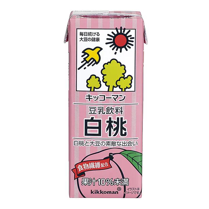 Kikkoman Soy Milk Drink - White Peach Flavor, 200ml
