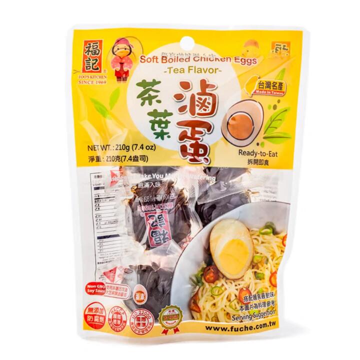 Foo's Kitchen Tea Flavor Soft Boiled Chicken Eggs - 6 Pieces, 210g