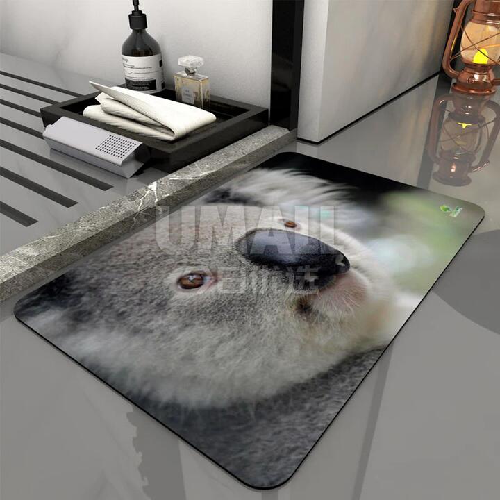 Ecoway Diatomaceous Earth Bathroom Mat - Koala Design, 60*40cm