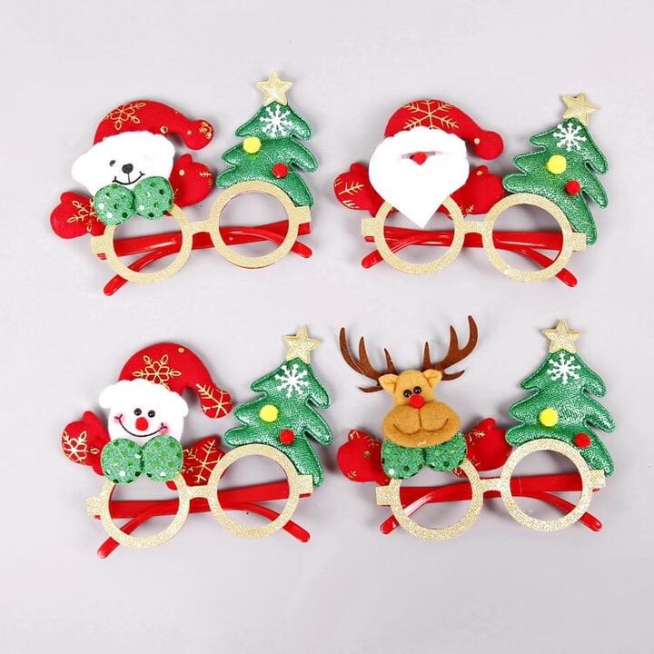 Children's Christmas Decoration Glasses - Plush Doll Tree