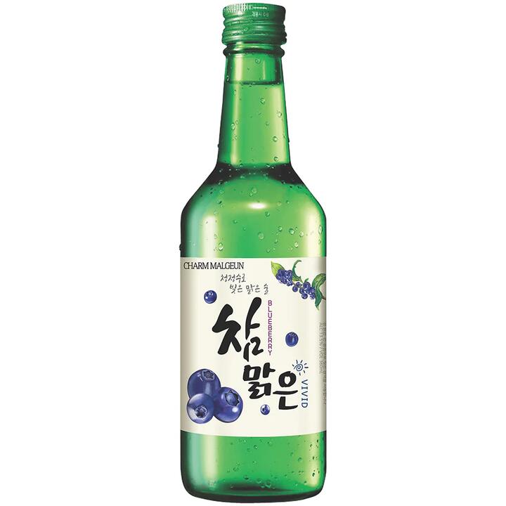 Charm Malgeun Vivid Blueberry Flavored Korean Soju - 13.5% 360ml