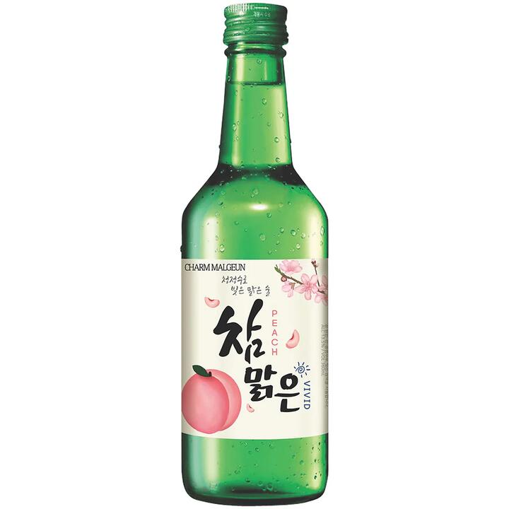 Charm Malgeun Vivid Korean Soju Peach Flavor 12% - 360ml