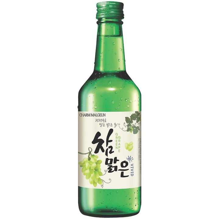 Charm Malgeun Vivid Korean Soju Green Grape Flavor 12% - 360ml