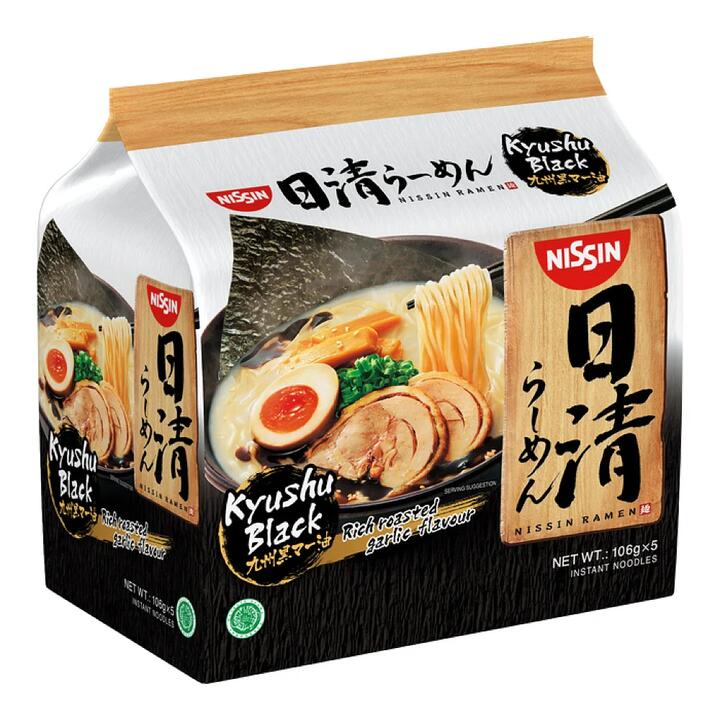 Nissin Kyushu Black Garlic Soy Sauce Ramen - 106g x 5 Packs