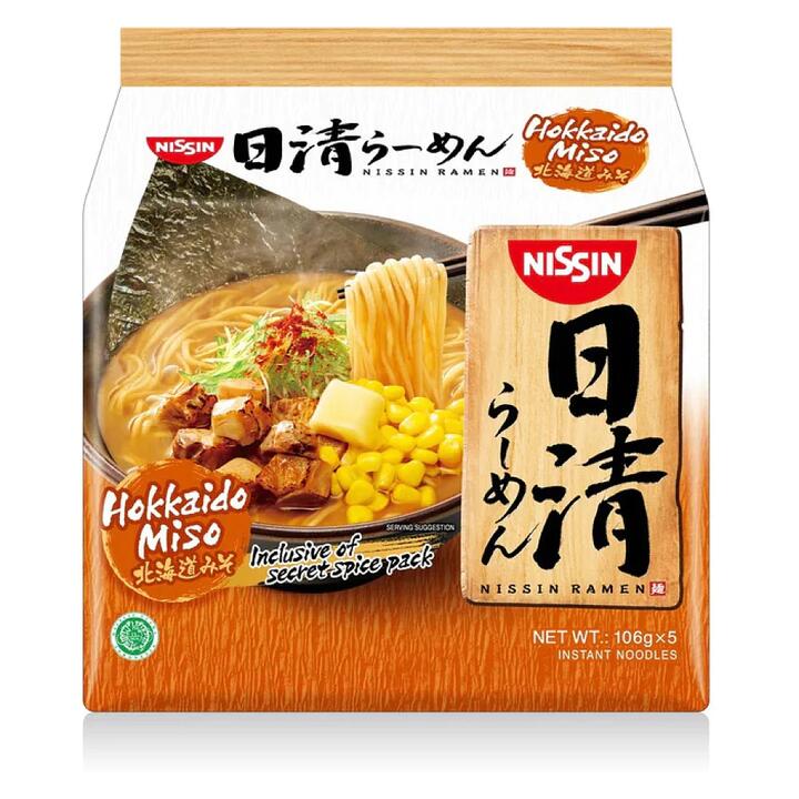 Nissin Hokkaido Miso Ramen - 106g x 5 Packs
